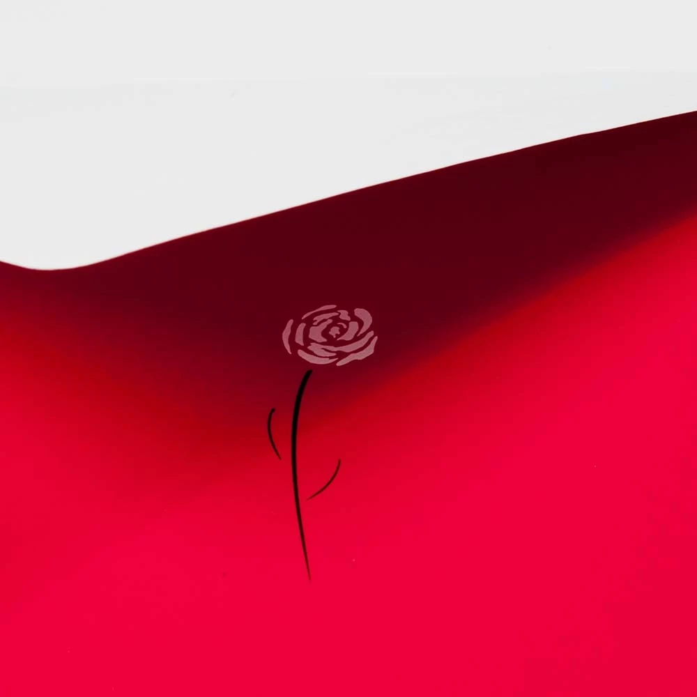 Greeting card rose pure red mini