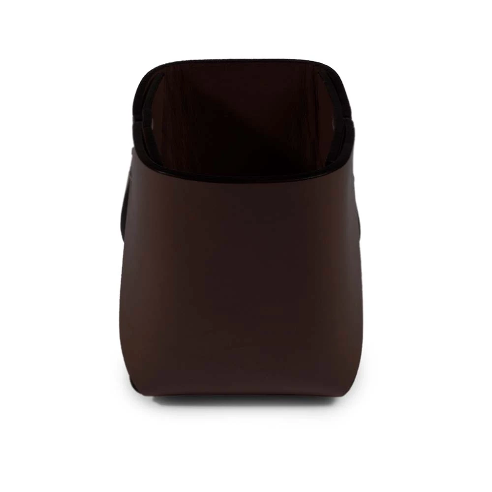 Pen Holder Stitch, leather, square, dark brown