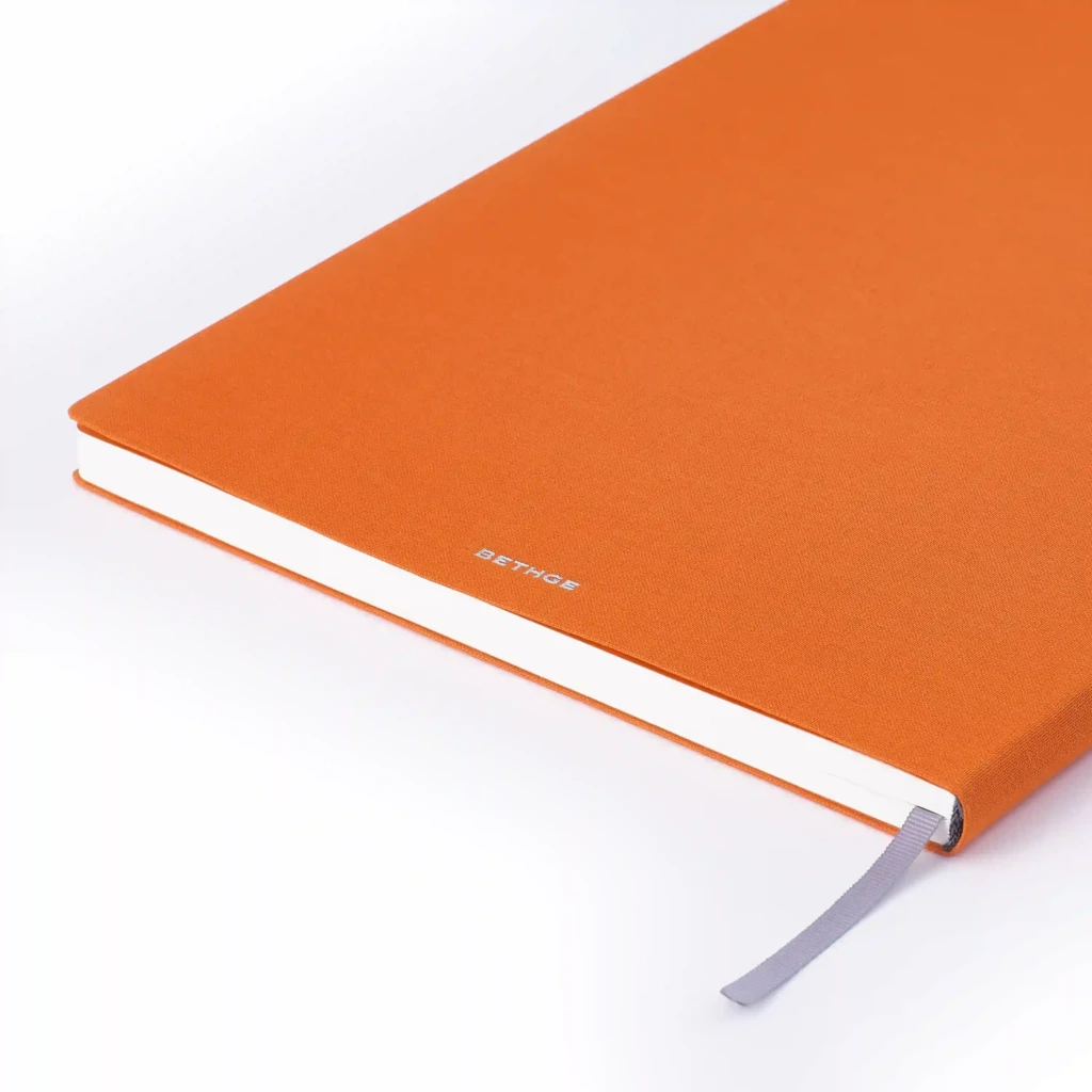 Notebook A4, linen, Orange, dotted