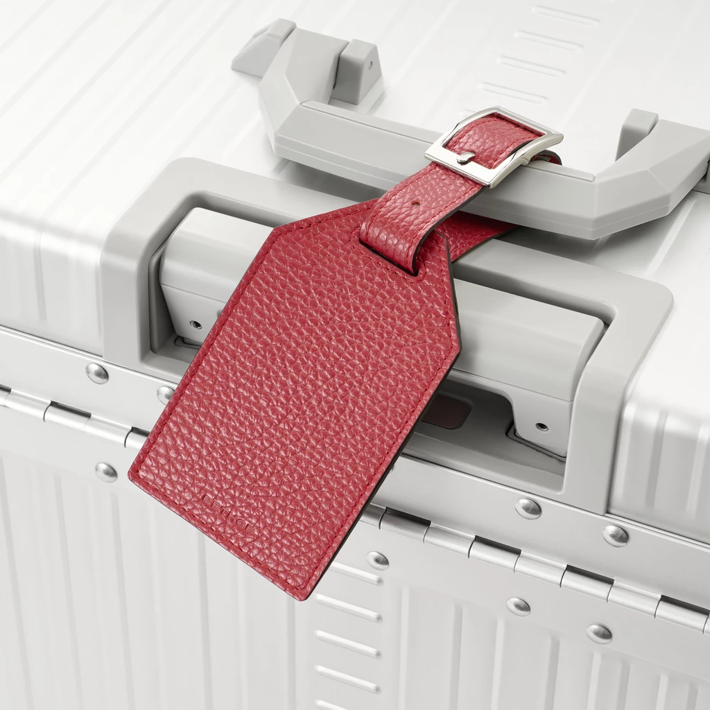 Luggage Tag Adri Leather Dark Red