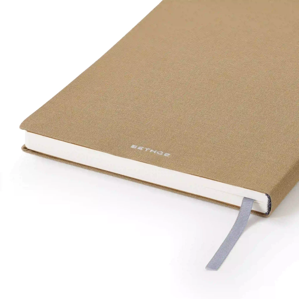 Notebook A5, linen, Khaki, dotted