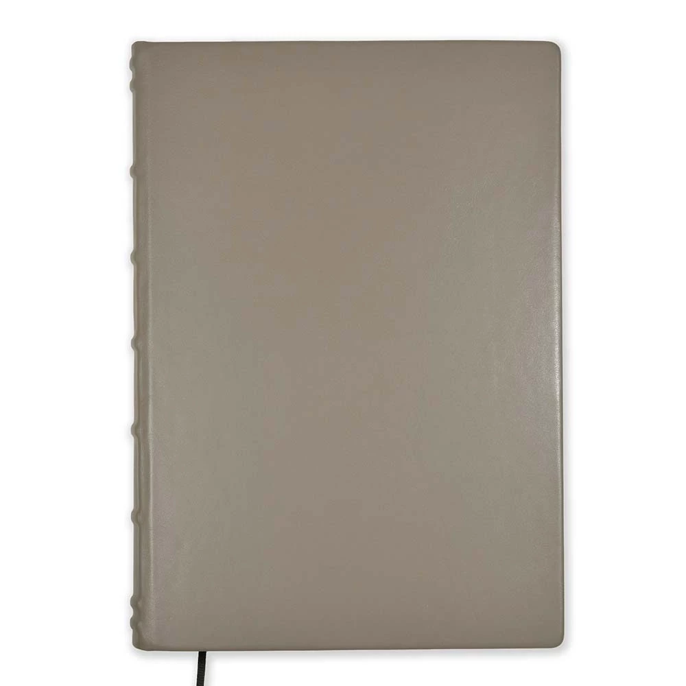 Guest Book with Gilt Edges, 144 pages, leather, A4, taupe