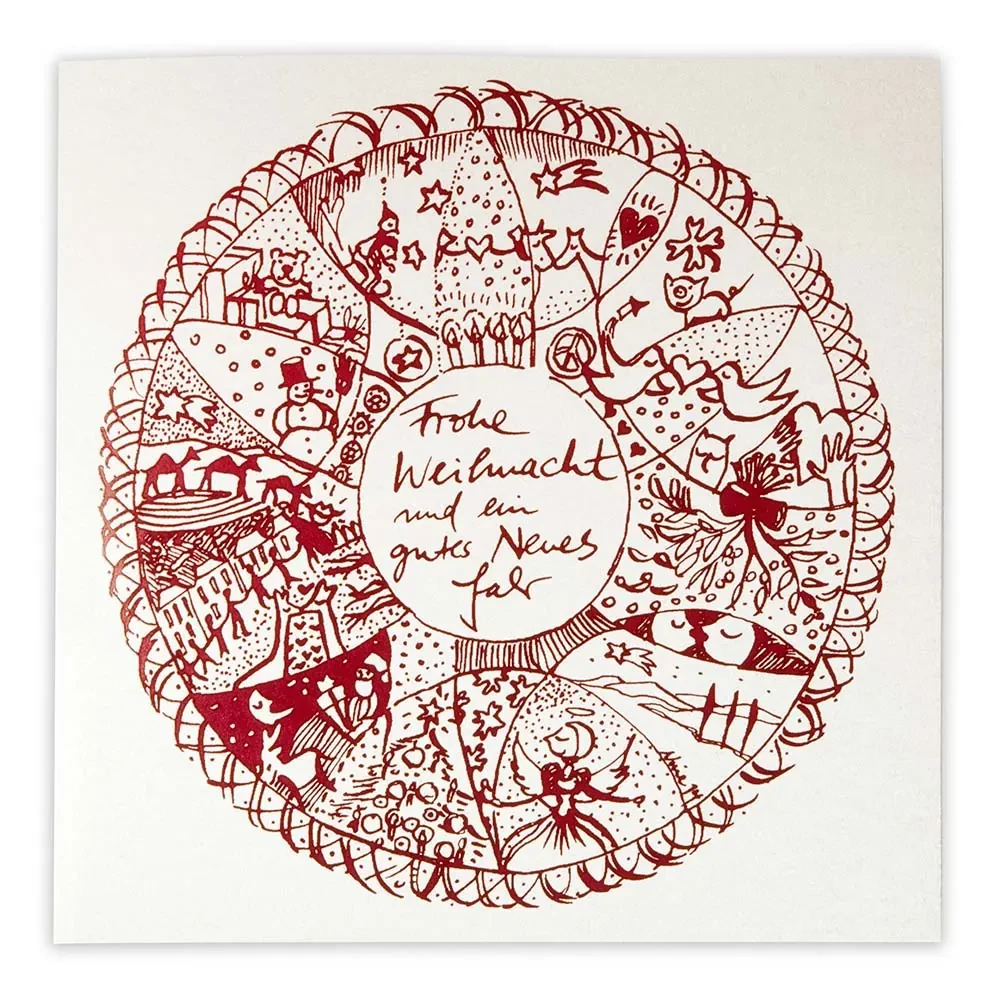 Christmas card mandala pearl