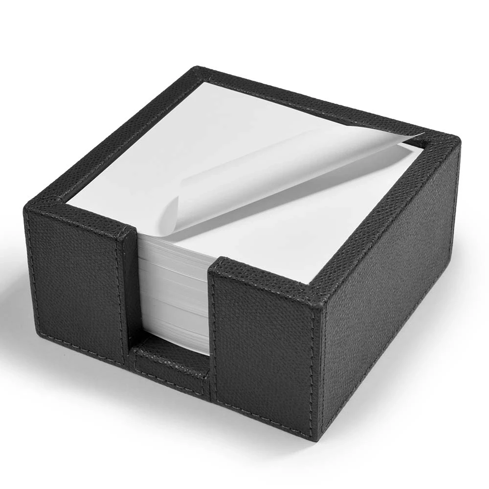Note Box, leather, square, dark grey