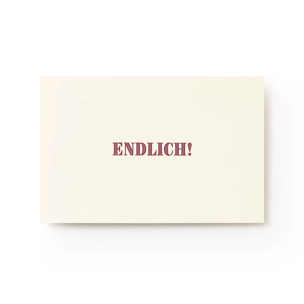 Birthday card - greeting card "Endlich!"