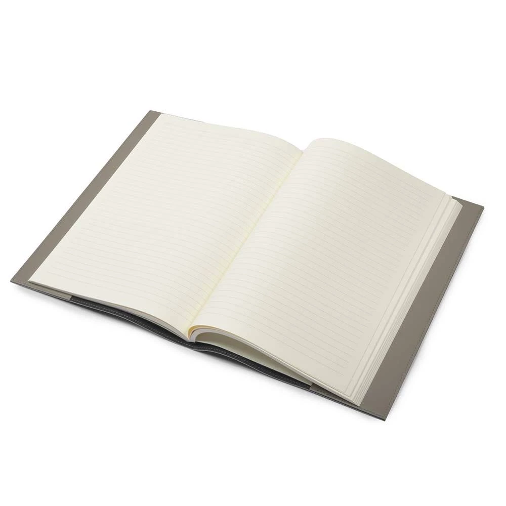 Book cover for DIN A4 books, smooth leather, taupe