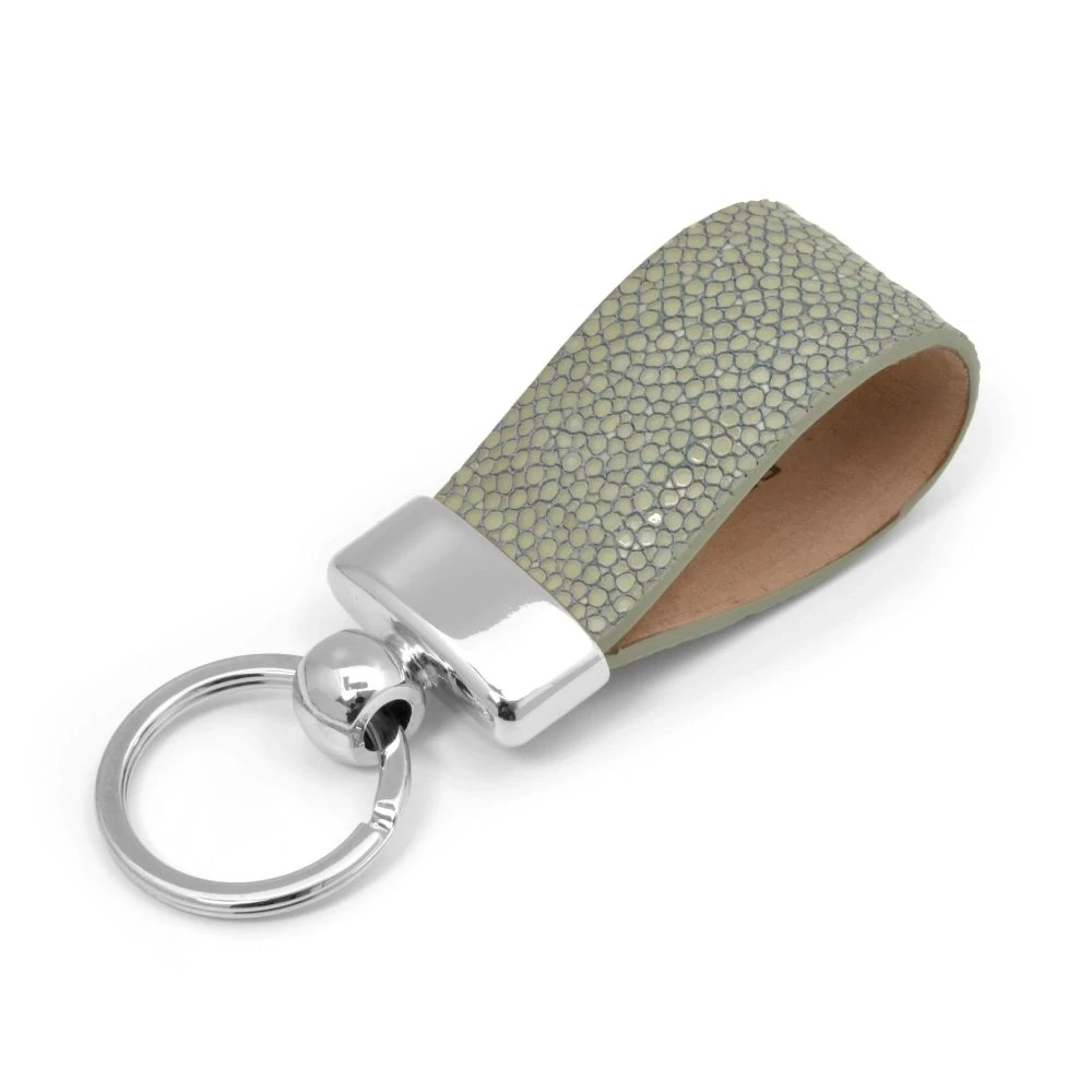Key Ring, stingray leather, grey