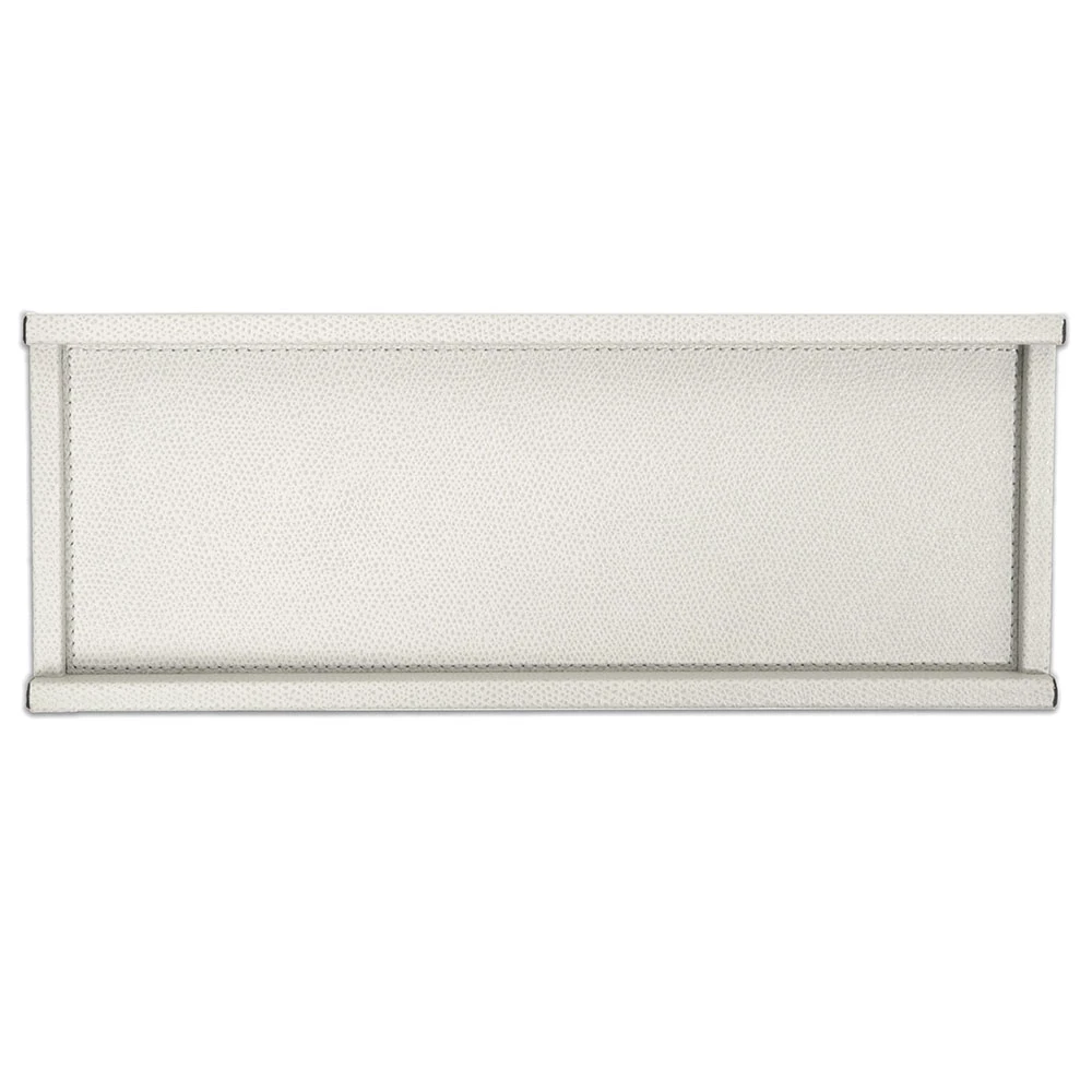 Pen tray, Design Stéphane Parmentier, leather, light grey