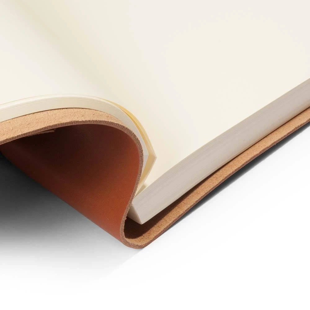 Sketchbook Quadernone, leather, large, tan