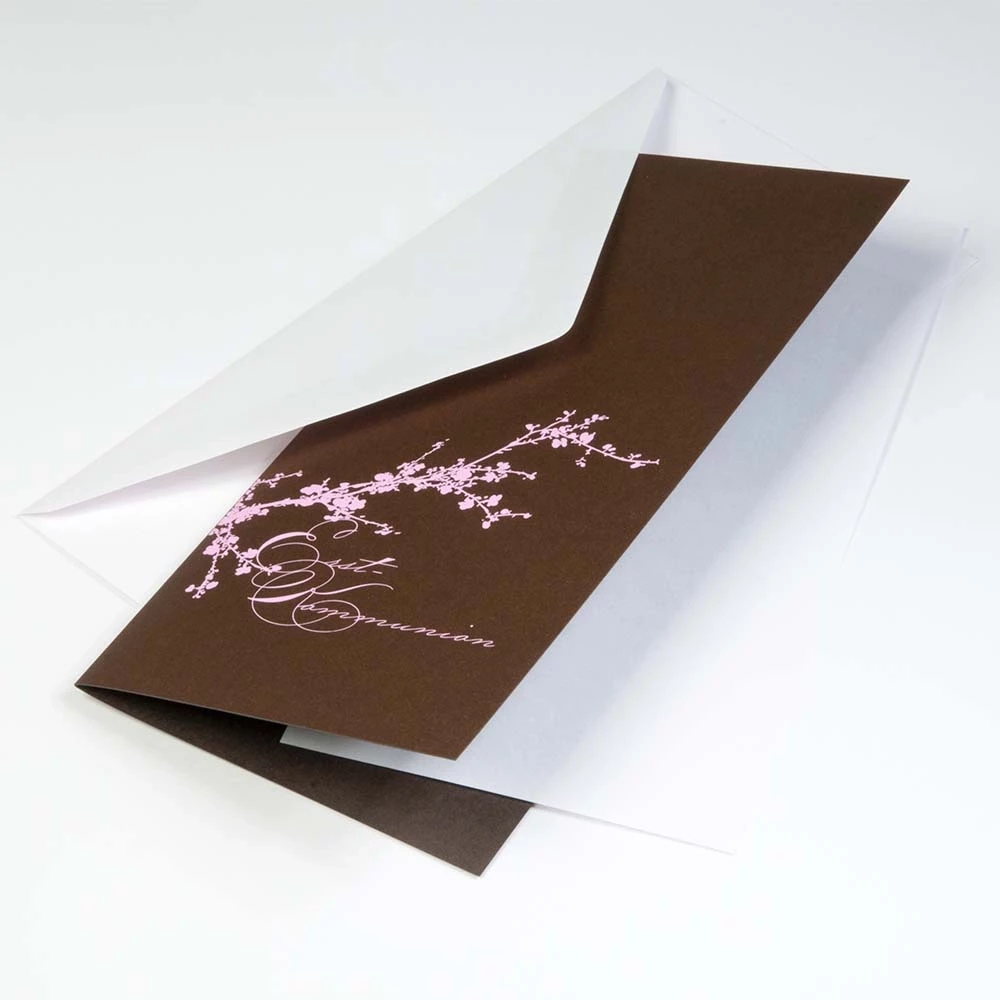 Greeting card cherry blossom First Communion rose