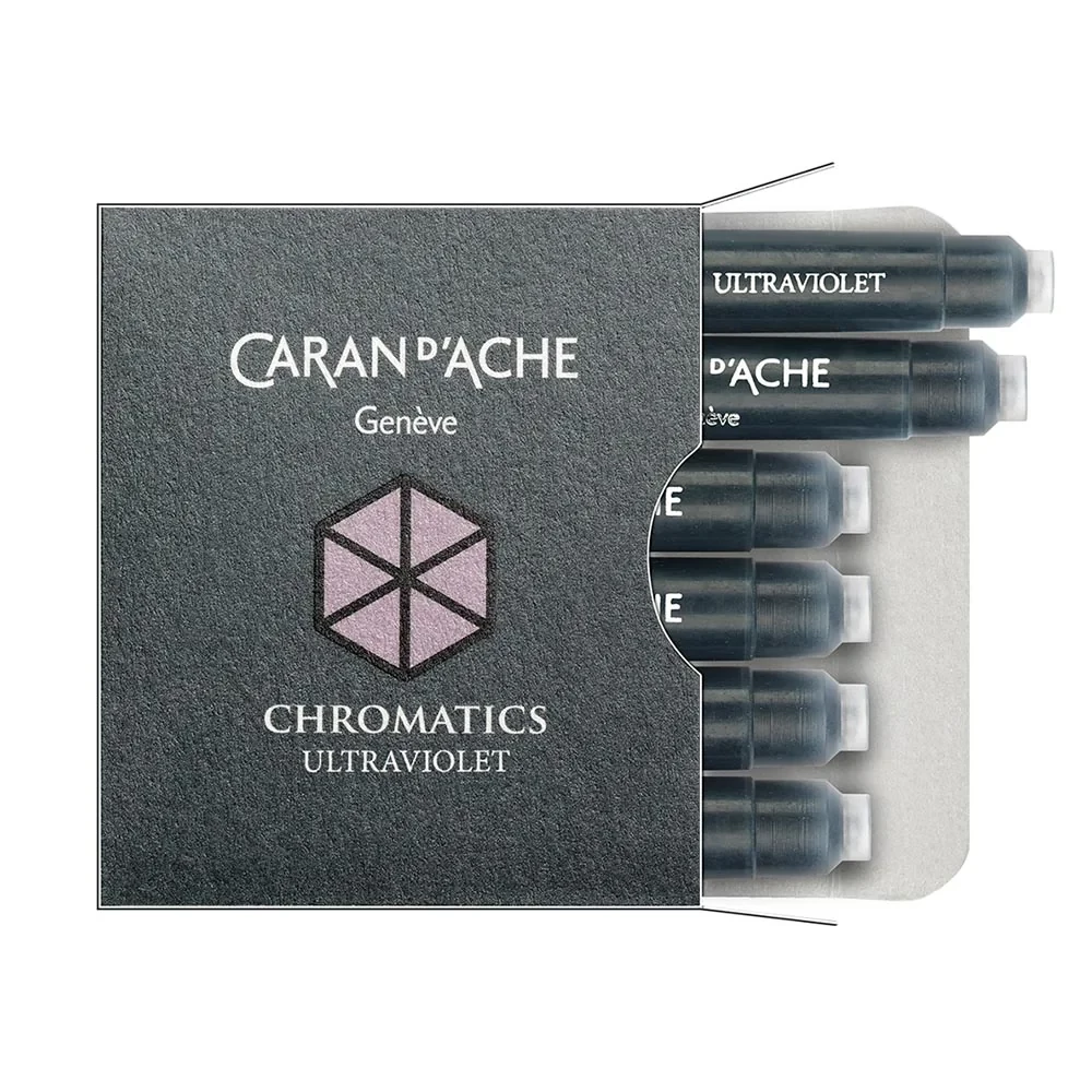 Caran d'Ache Chrom. Ink Cartridges, 6x, ultra violet