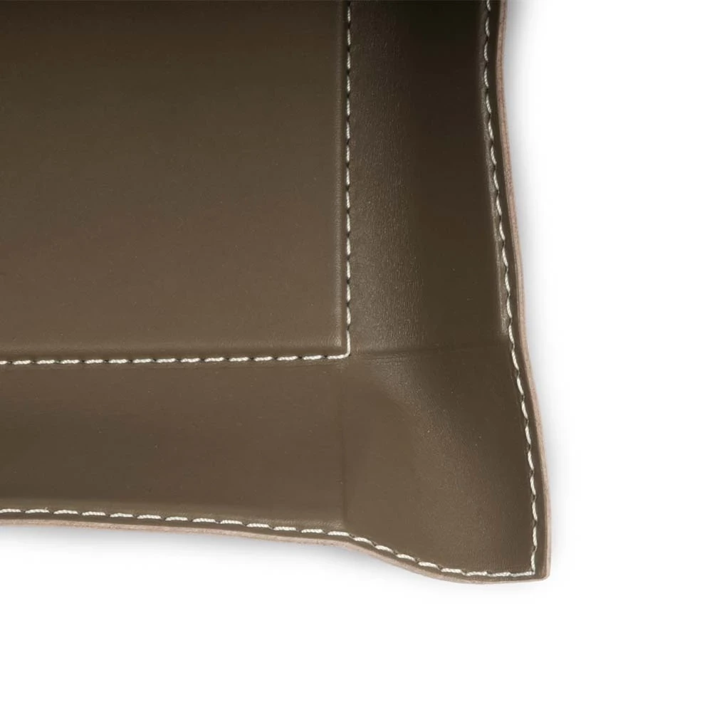Valet tray rectangular, leather, 32 x 24 cm, clay
