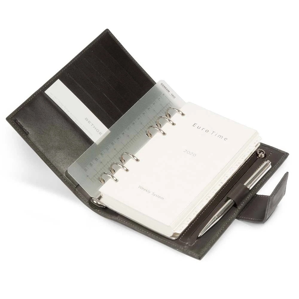 Personal Organiser, leather wash, dark grey