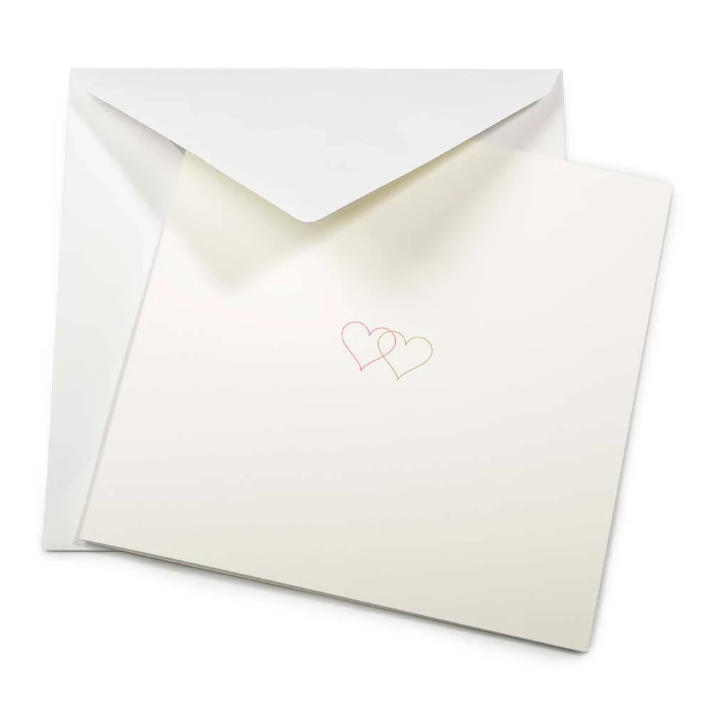 Double Heart Greeting Card – Neon Pink