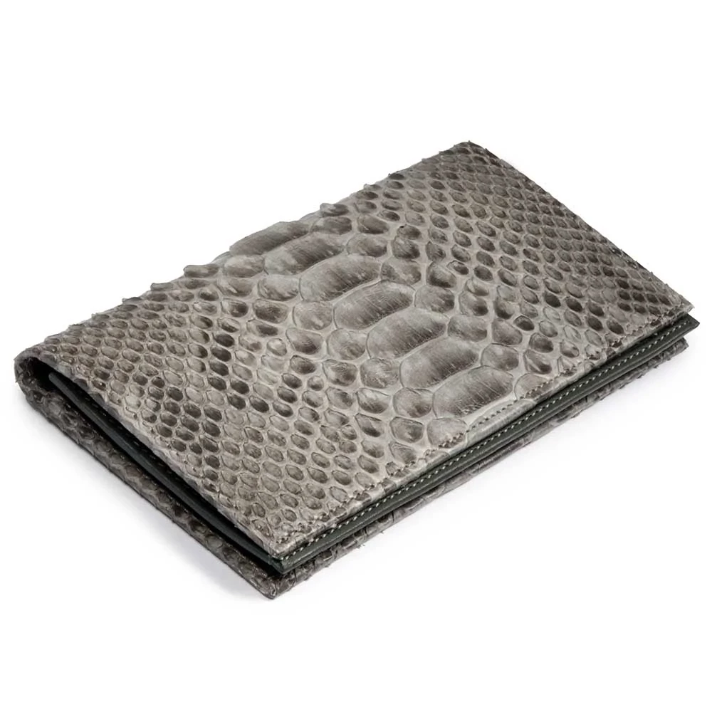 Wallet Double with Coin Pocket, python leather, grey