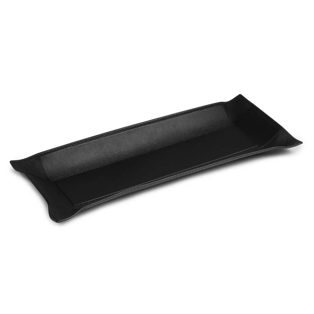 Valet tray rectangular, nappa leather, 32 x 13 cm, black