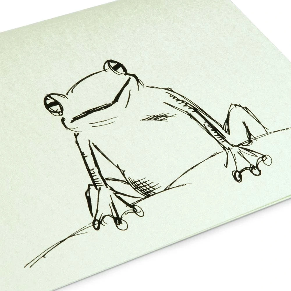 Black Frog Greeting Card – Pearlescent Green