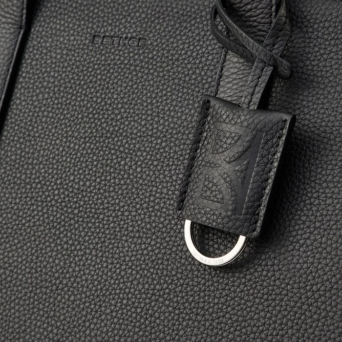 Business Shopper Tote Bag – Black Leather