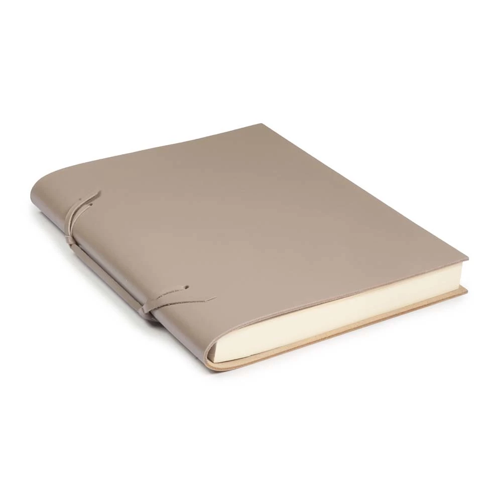 Sketchbook Quadernone, leather, large, taupe