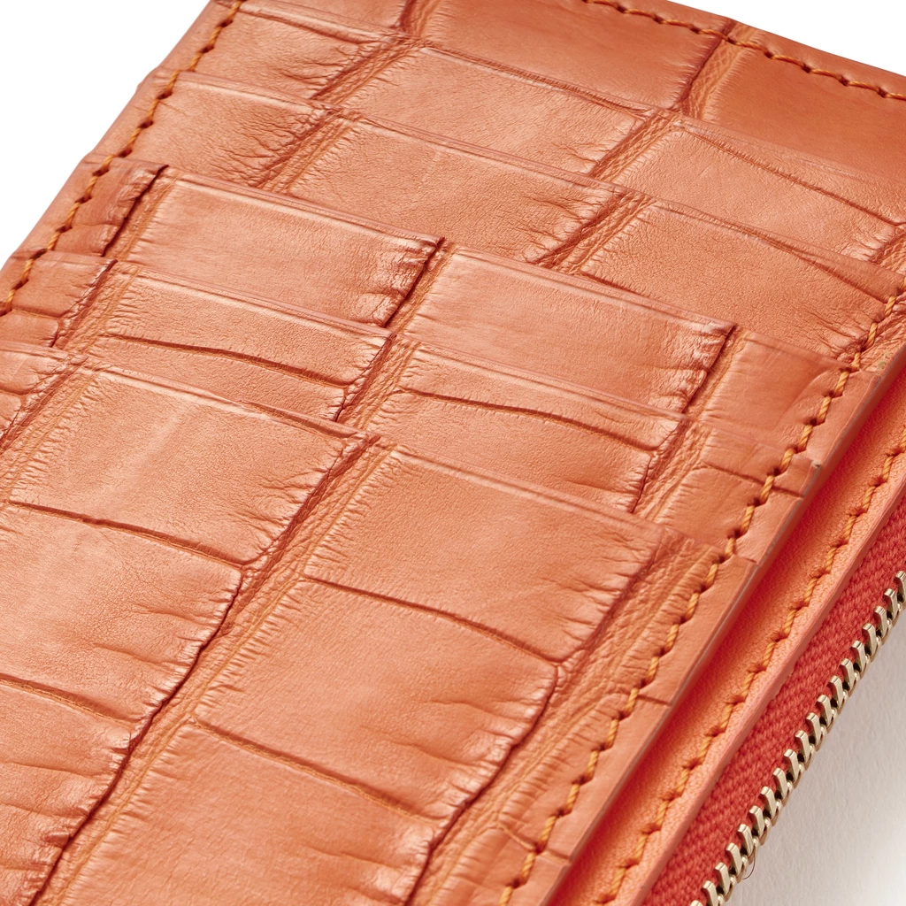 Card Holder with Key Ring, Alligator Leather