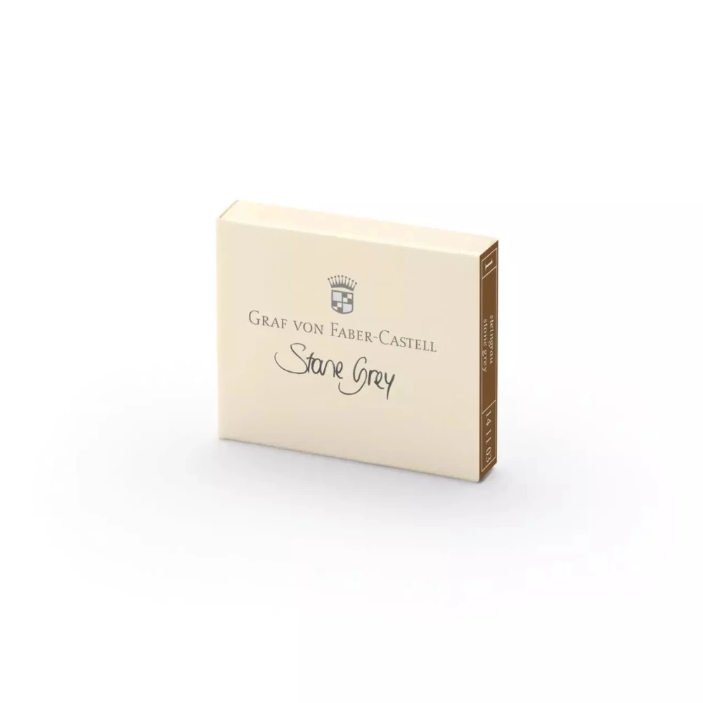 Faber-Castell Ink Cartridges, pack of 6, stone grey