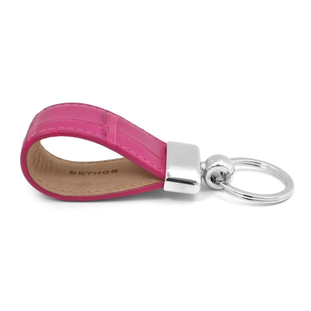 Key Ring, alligator leather, purple
