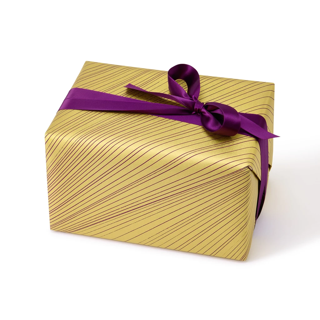 Wrapping paper lines gold 50 x 70 cm, 3 sheets