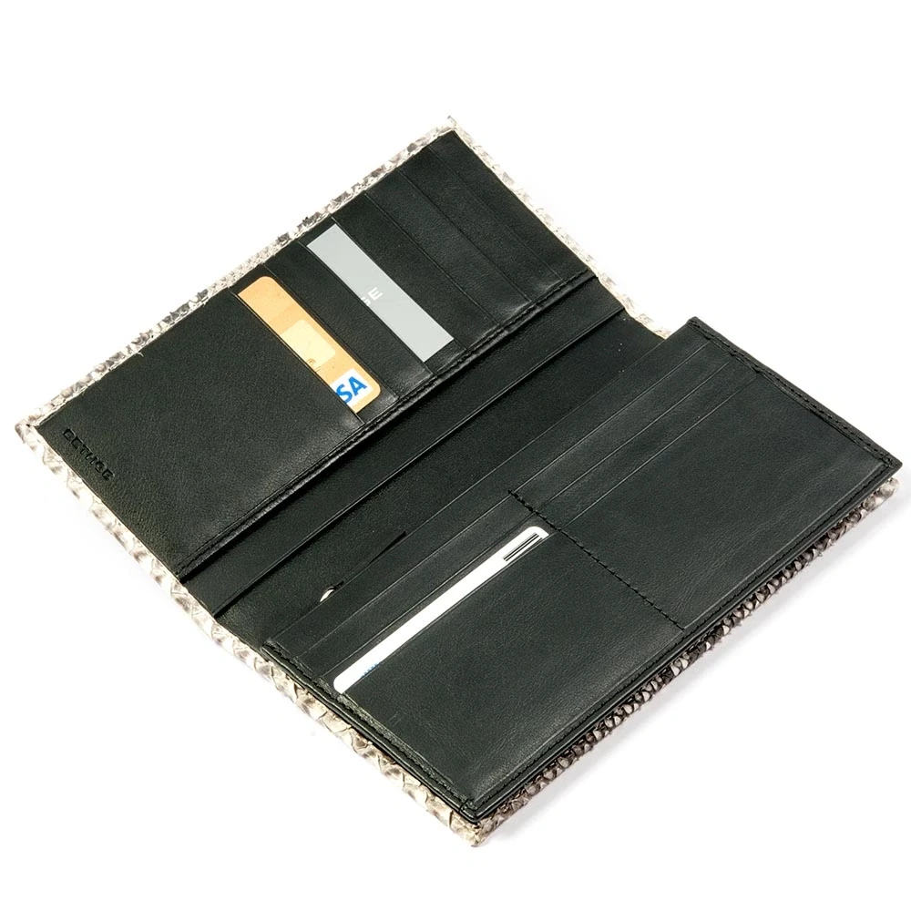Wallet Double with Coin Pocket, python leather, black/white