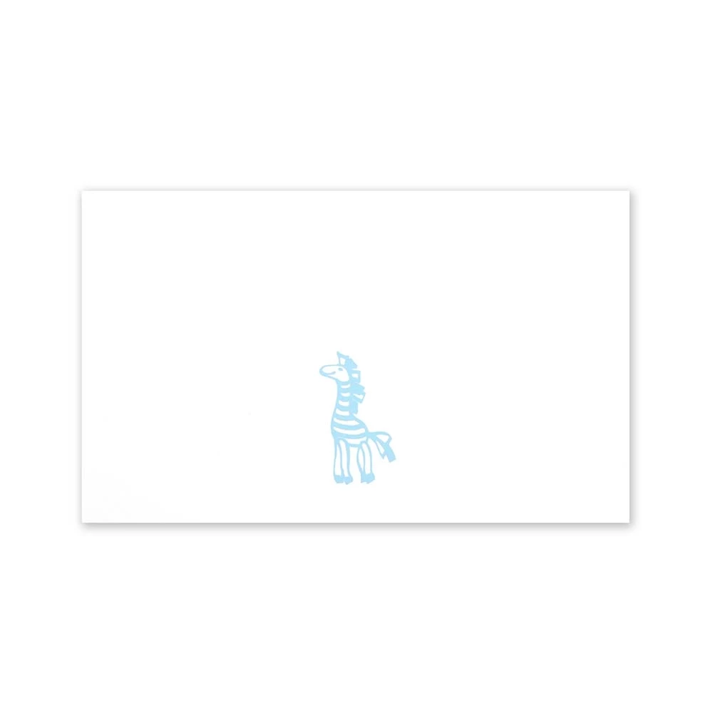 Greeting card zebra light blue mini