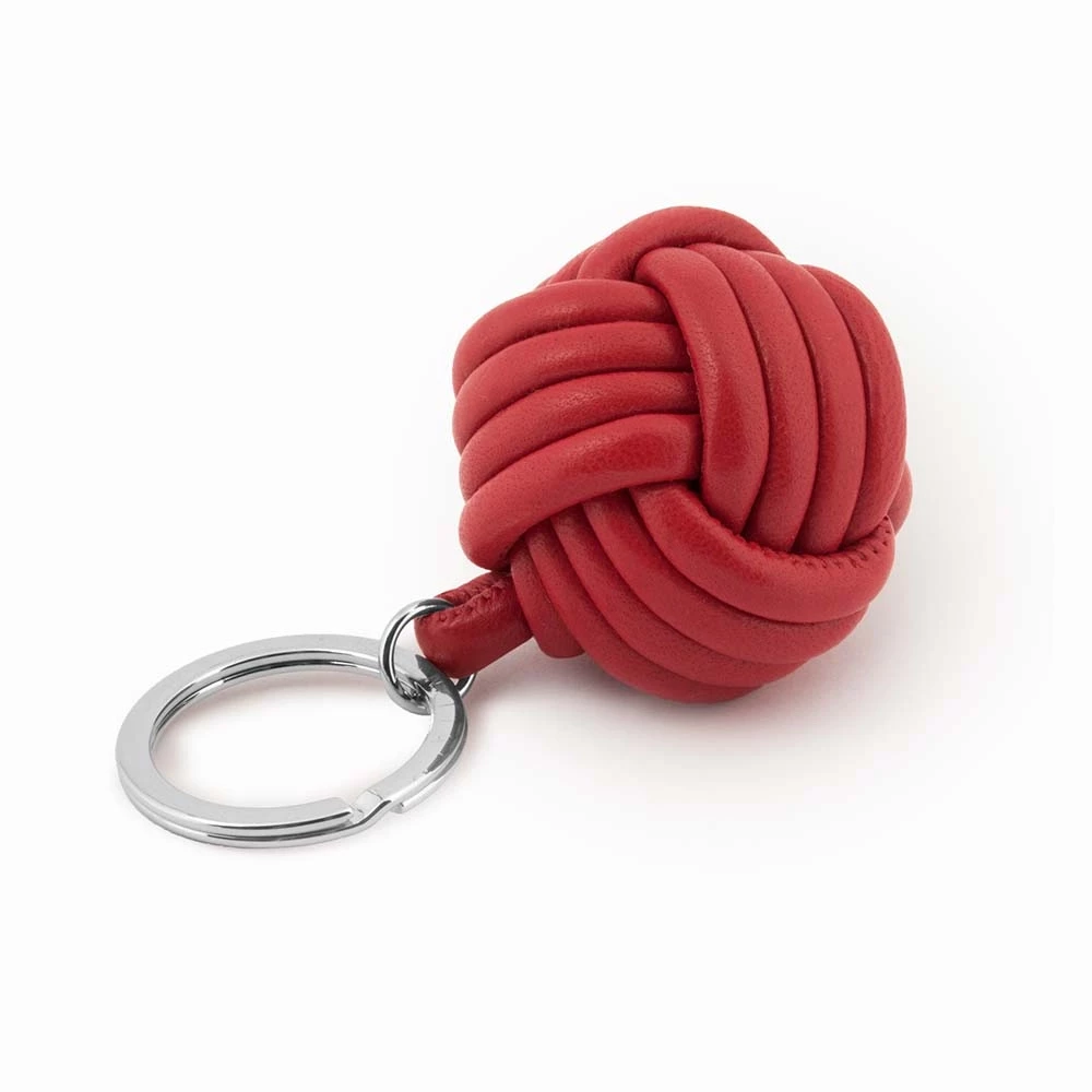 Key Ring Knot, nappa leather,  red
