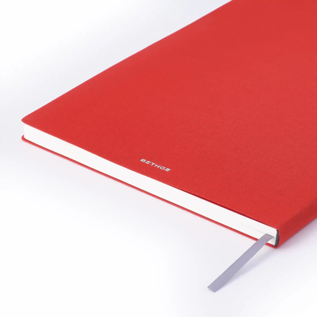 Notebook A4, linen, Red, blank