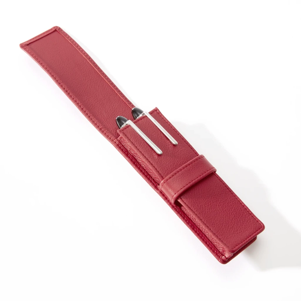 Pen Case for 2 Pens, Kollektion 1977, leather, red