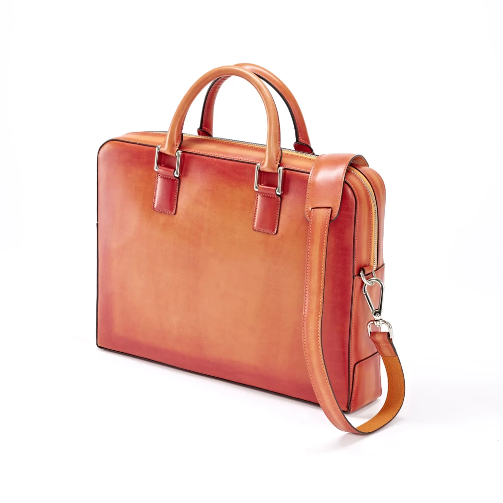 Briefcase Porto Cervo, leather, orange