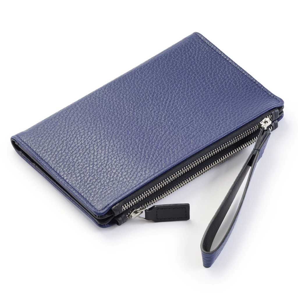  Bethge - Leather Wallet - Double Zip - Adri - Dark Blue