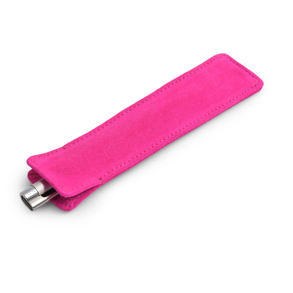 Single Pen Holder, 2024 Collection, cowhide, brushed pink