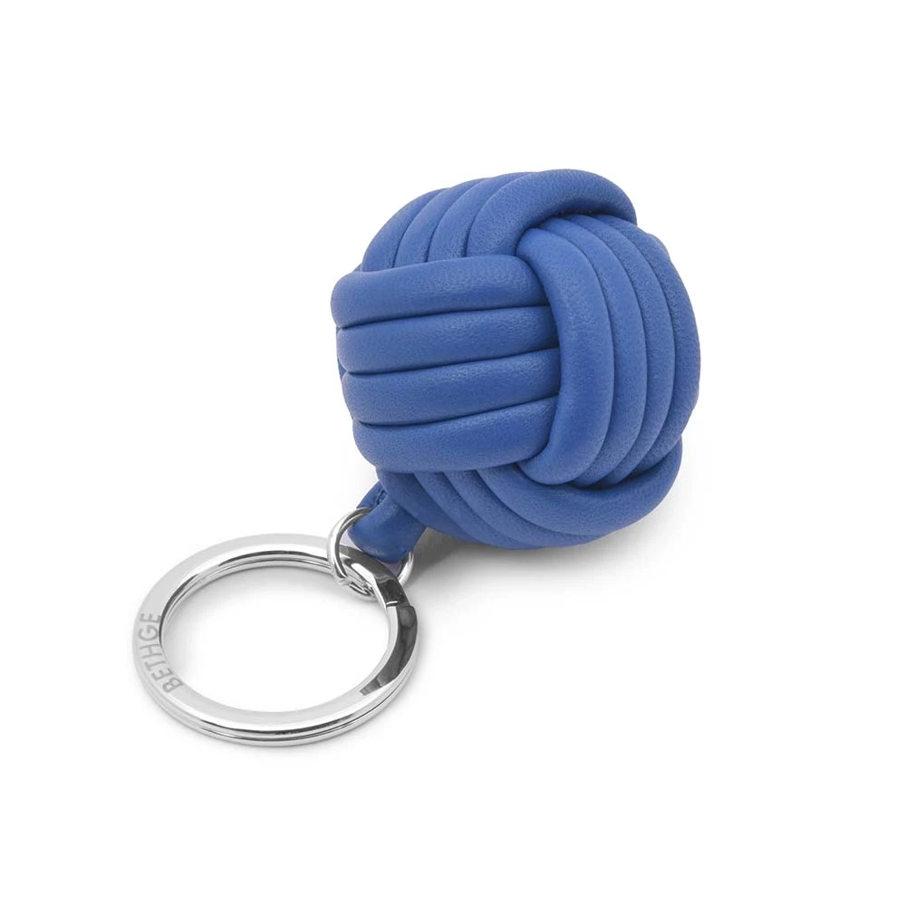 Key Ring Knot, nappa leather,  denim blue