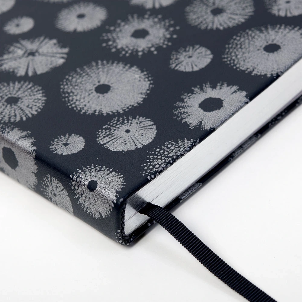 Notebook, wildlife edition, leather, sea urchin/dark blue