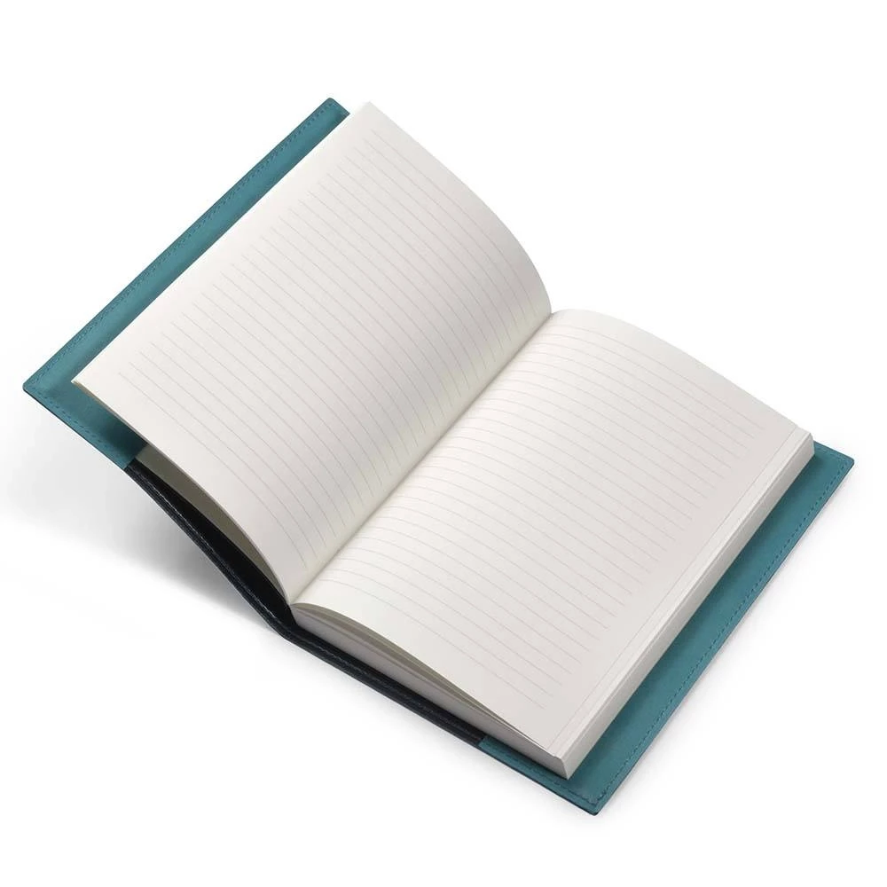 Book cover for DIN A5 books, leather Dolce, turquoise