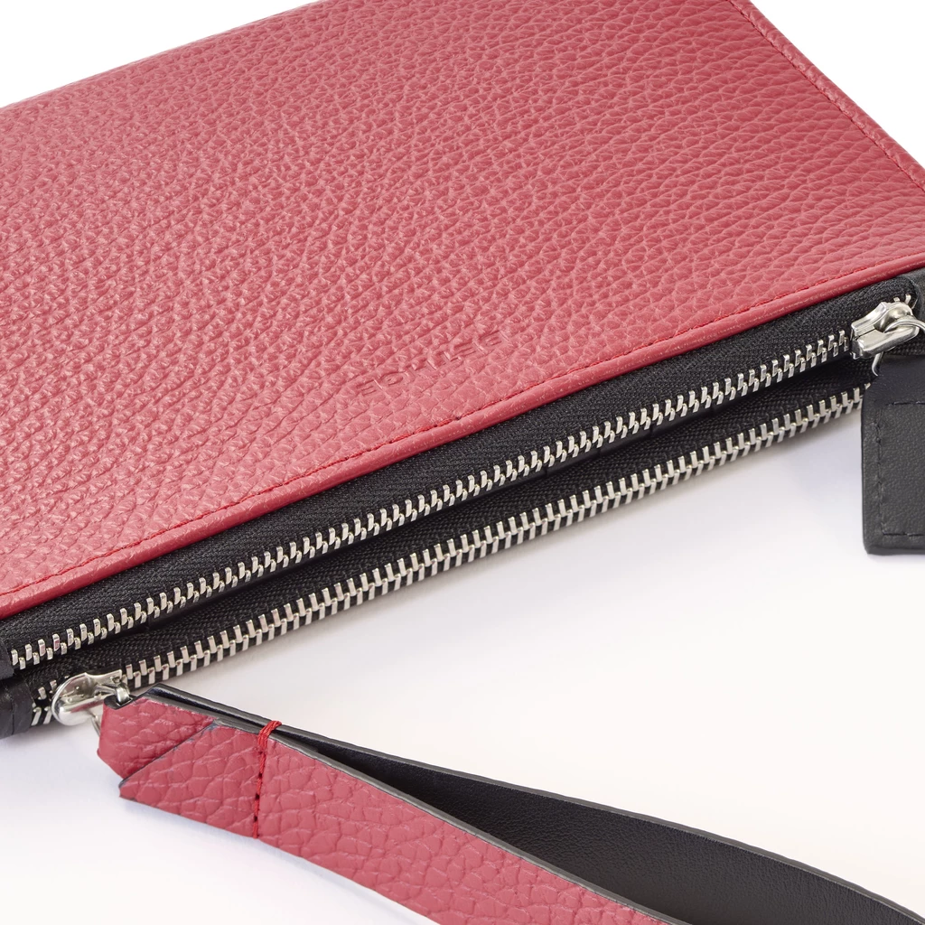 Bethge - Leather Wallet - Double Zip - Adri - Dark Red