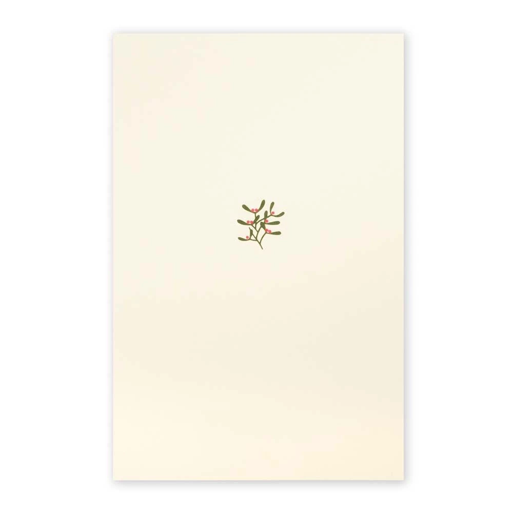 Christmas card little mistletoe olive/neon pink