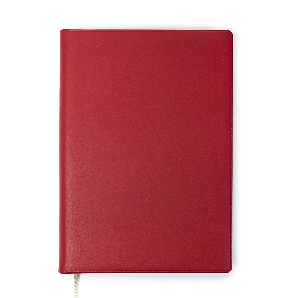 Ideal daily calendar 2026 faux leather TeBeskin ruby red