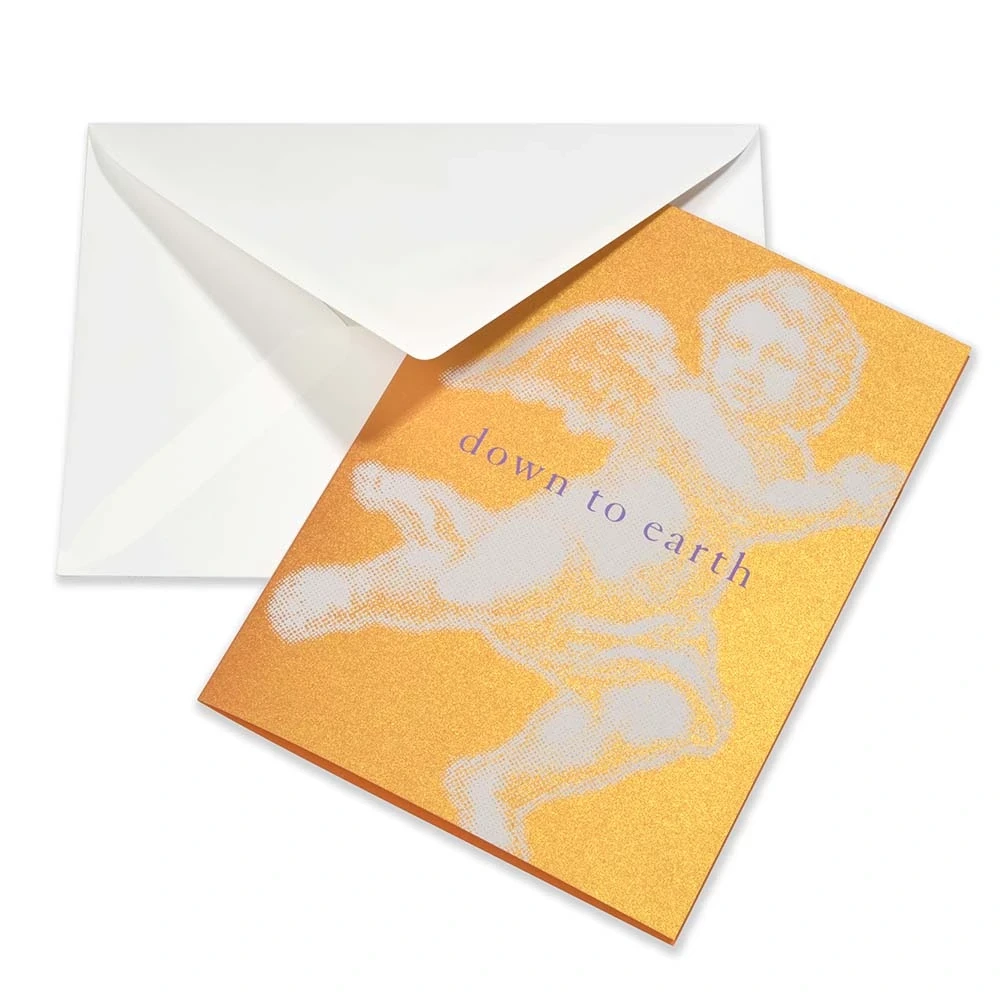 Christmas card down to earth gold/orange