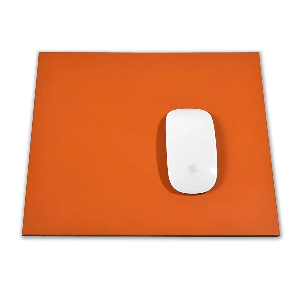 Mouse Mat, leather, 28 x 25 cm, orange
