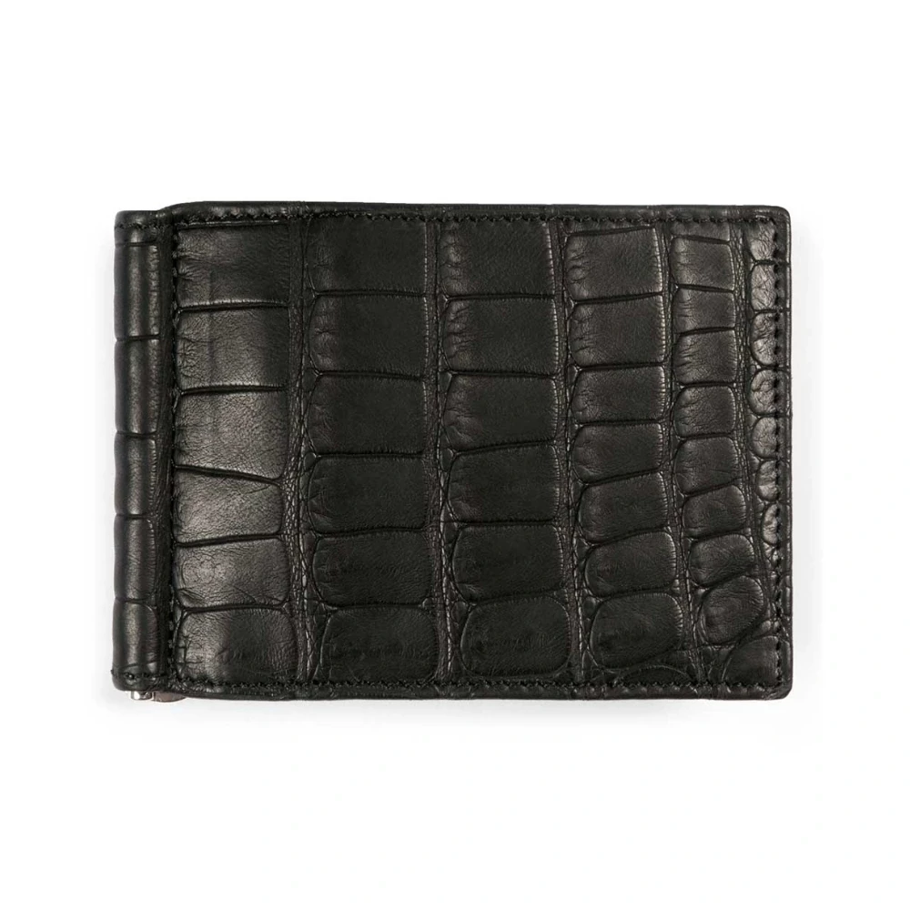Card Wallet with Money Clip, 6 cc, alligator leather