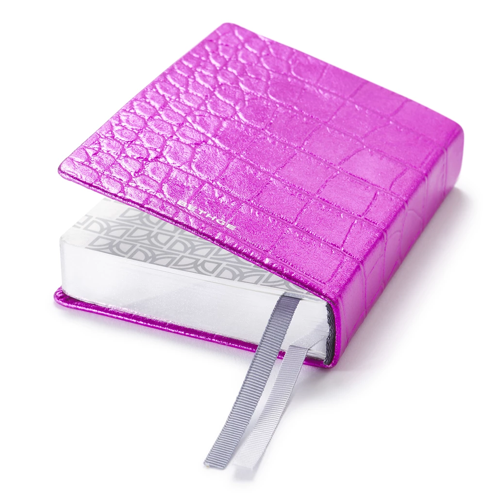 Pocket Daily Planner 2027 - One Day Per Page - Leather - Wild Pink - 9.5 x 13 cm