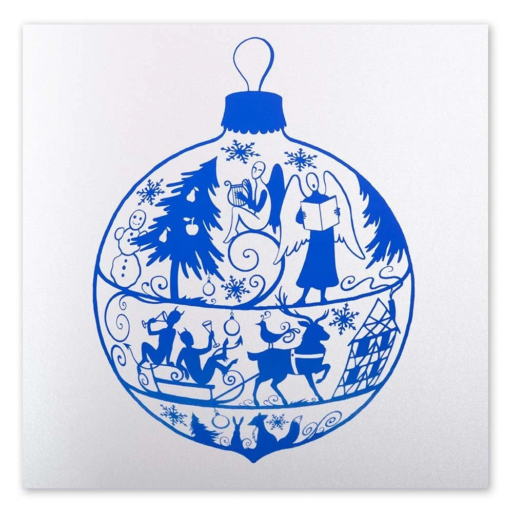Blue Fairy Lights Christmas Card