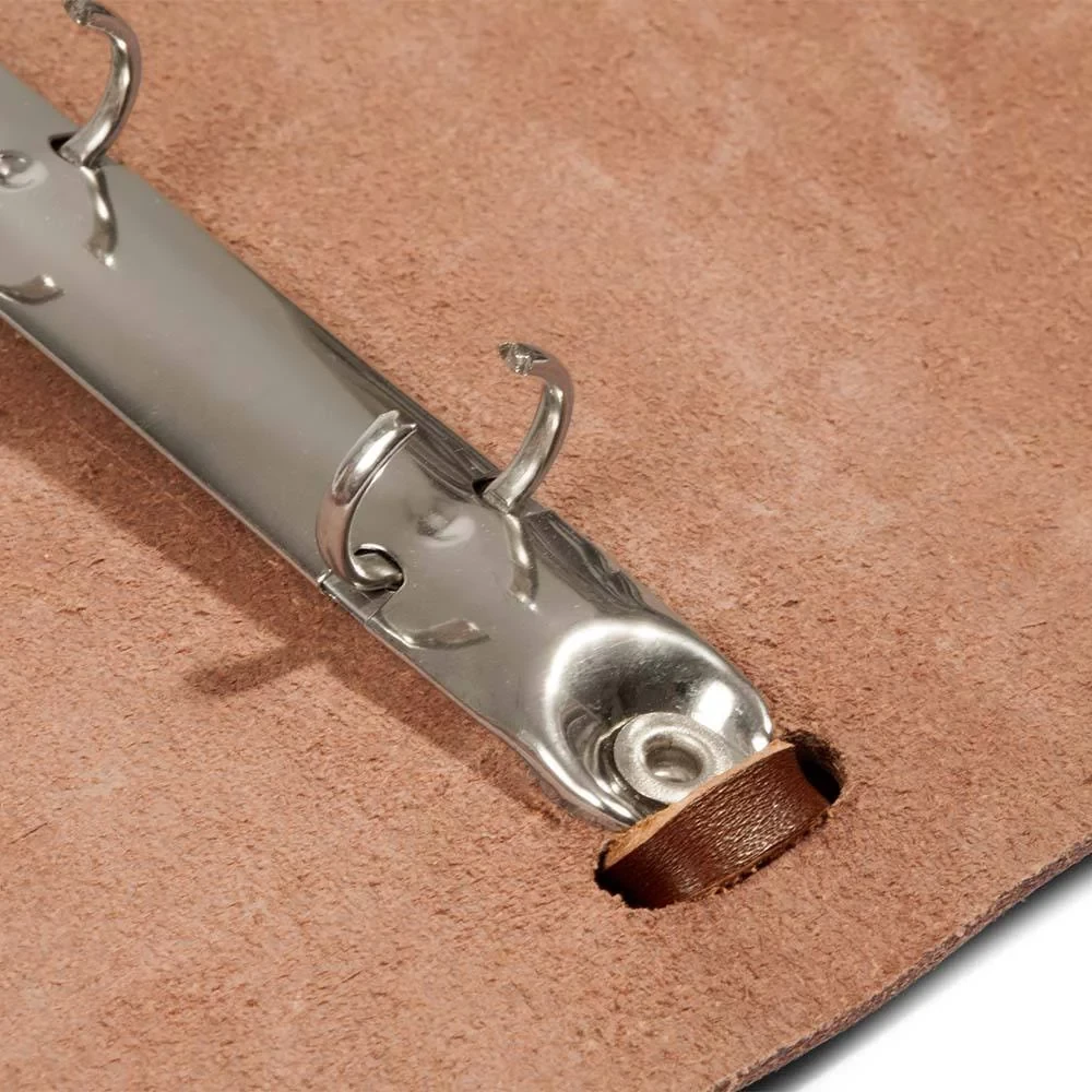 Ring Binder, A5, 4-ring mechanism, leather, dark brown