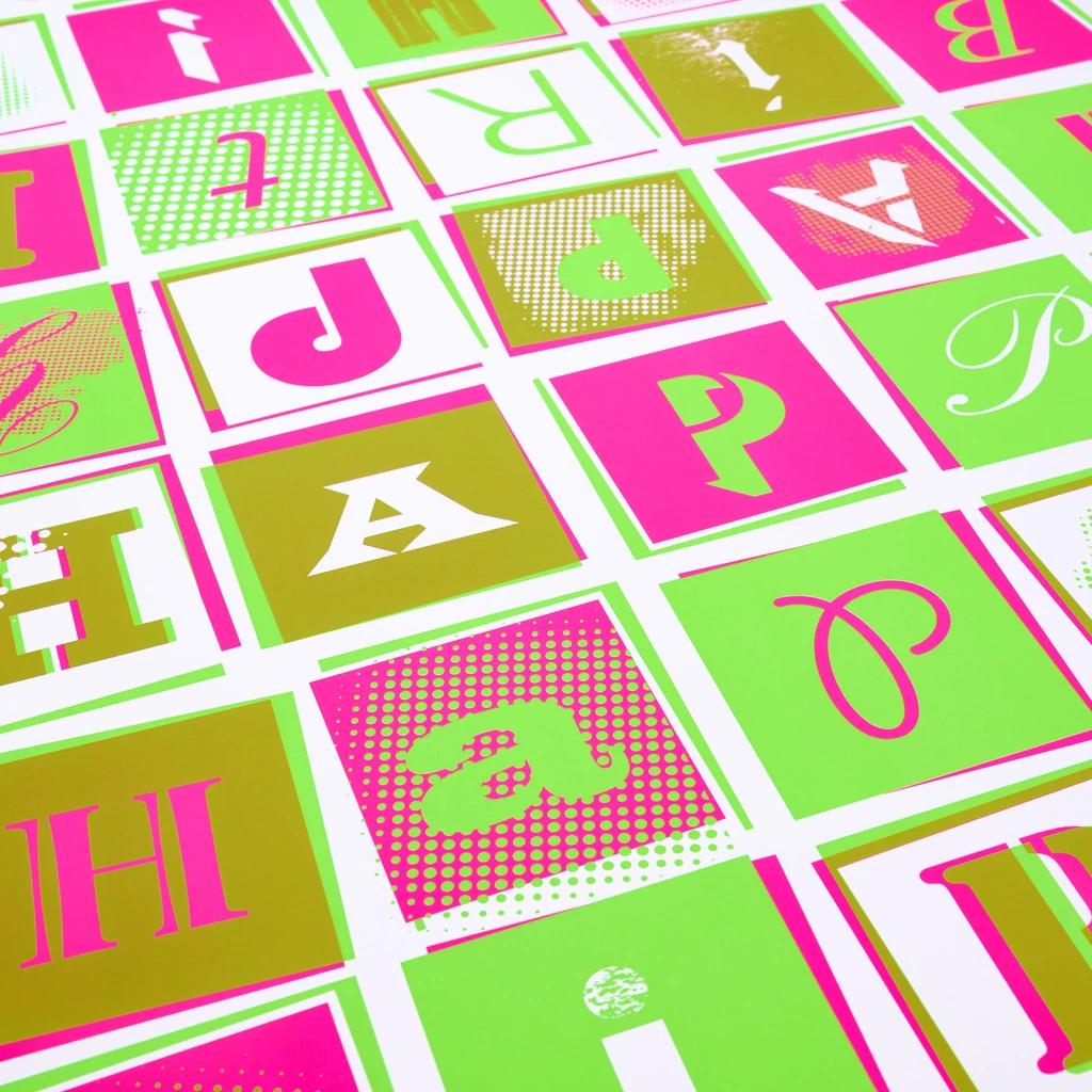 Wrapping paper Pop Art B-Day neon 50 x 70 cm, 3 sheets