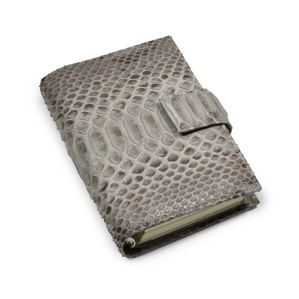 Personal Organiser, python leather, grey