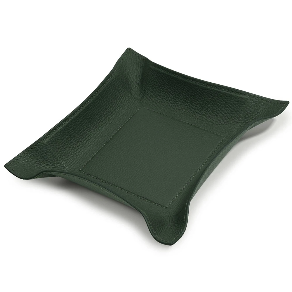 leder_taschenleerer_quadratisch_in_hirsch-optik_4 Valet tray square, deer leather, 20 x 20 cm, mocha